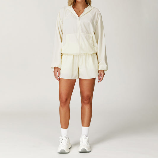 UV-Schutz atmungsaktiver Sportanzug02-Creme Farbe