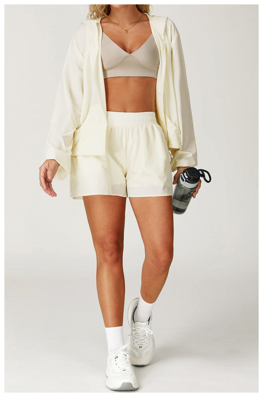 UV-Schutz atmungsaktiver Sportanzug02-Creme Farbe